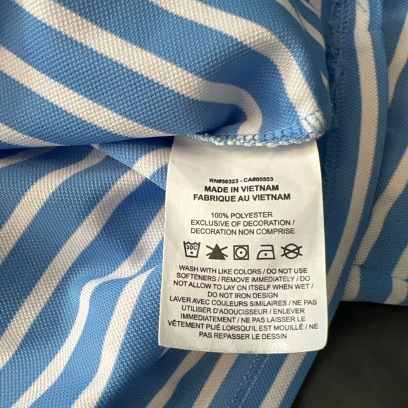 Nike Dri Fit Golf Polo Blue/White Stripe Size XL - Picture 7 of 9